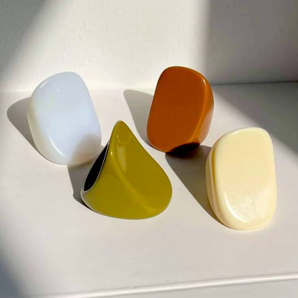 4pcs resin design rings set